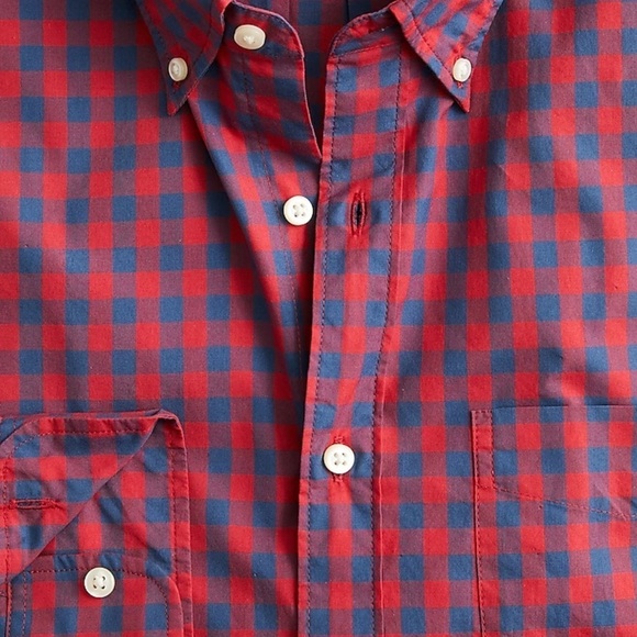 J Crew Secret Wash Cotton Poplin Shirt in Gingham Size M - Picture 3 of 5